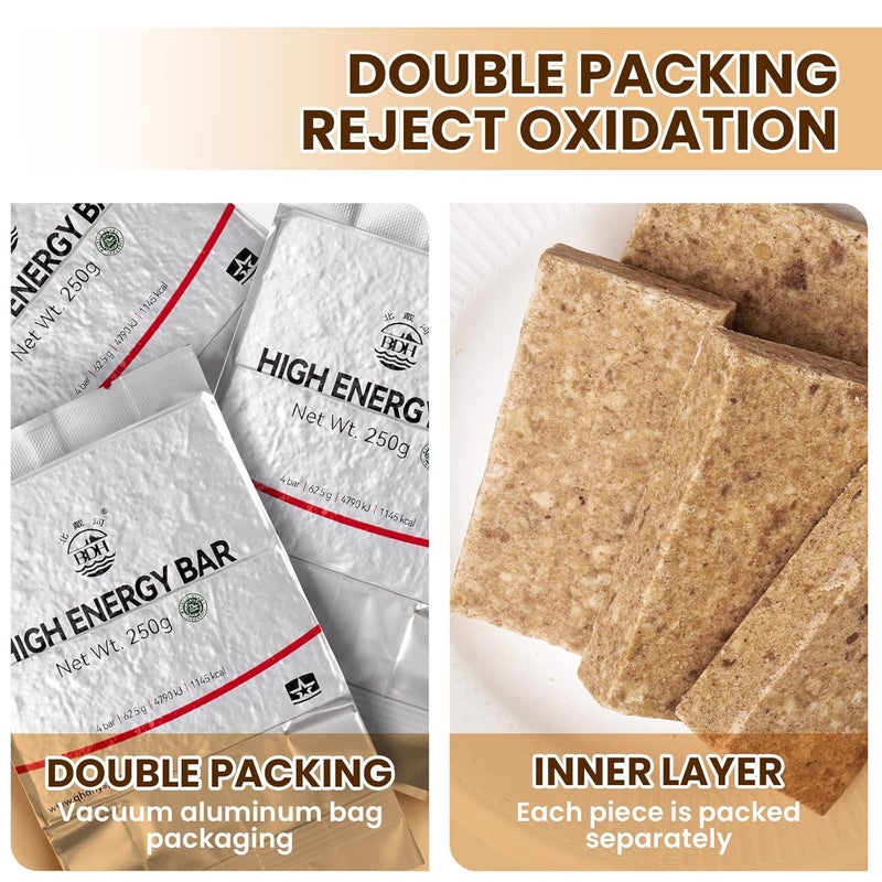 BDH Emergency Food Ration Bars 1 Pack, Original Flavor Survival Tabs Supply for Outdoor Camping Emergency Snowstorm Earthquake Disaster Preparedness Kit with 20 years Long Self Life, 250g/bar - Image 3